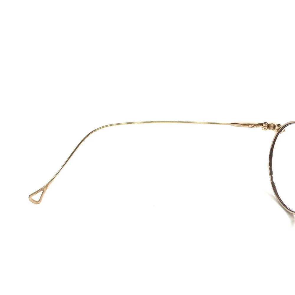 Vintage DITA Eyeglasses Frames JOURNEY Shiny Gold Aviator Wire Rim 49-21-144